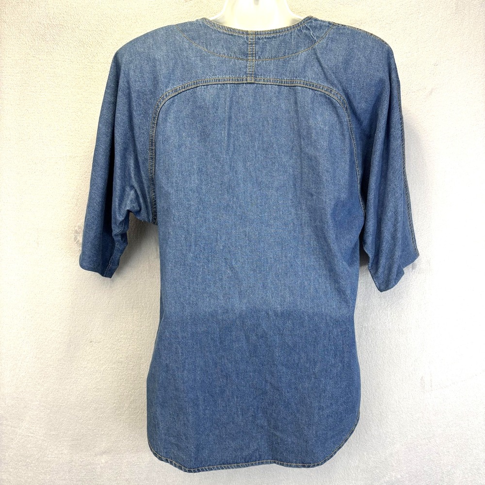 Vintage Bingo! Bingo! Button Up Denim Shirt Womens 6 Star Celestial Western 80s - Picture 2 of 12